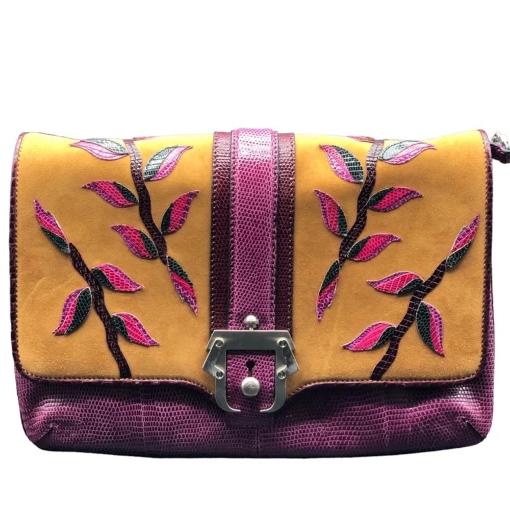 NWT Paula Cademartori Sylvie Caliz Camoscio Lizard bag